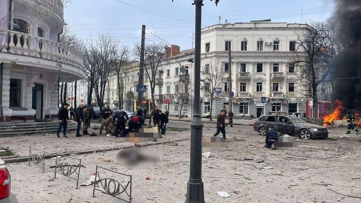 זירת פגיעת טיל רוסי