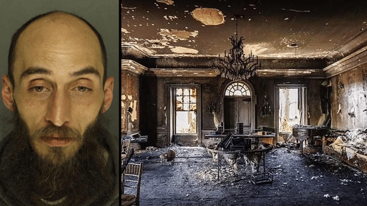 ארה"ב החדר השרוף ב מעון מושל פנסילבניה ג'וש שפירו אחרי ה הצתה, קודי בלמר חשוד בהצתת המעון הרשמי של המושל היהודי של פנסילבניה ג'וש שפירו