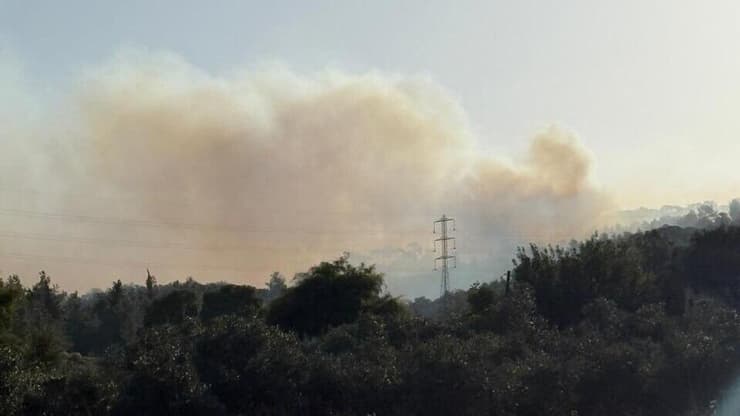 שריפה באזור מערת הנטיפים שנגרם מחלקי יירוט