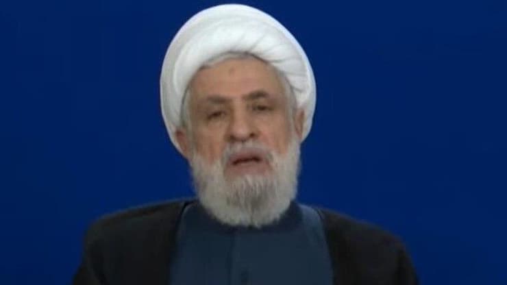 נעים קאסם בהצהרתו, הערב נאום מזכ"ל חיזבאללה נעים קאסם