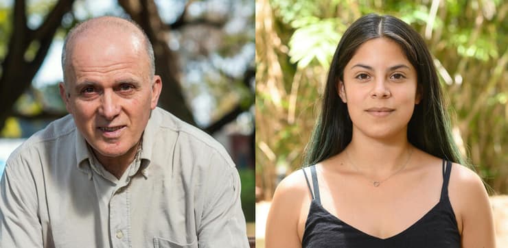 מימין: ד"ר דיאנה דרגו-גרסיה. משמאל: פרופ' יוסף ירדן