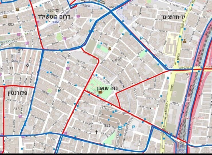 מפת הפשע בשכונת נווה שאנן לפי איזורים
