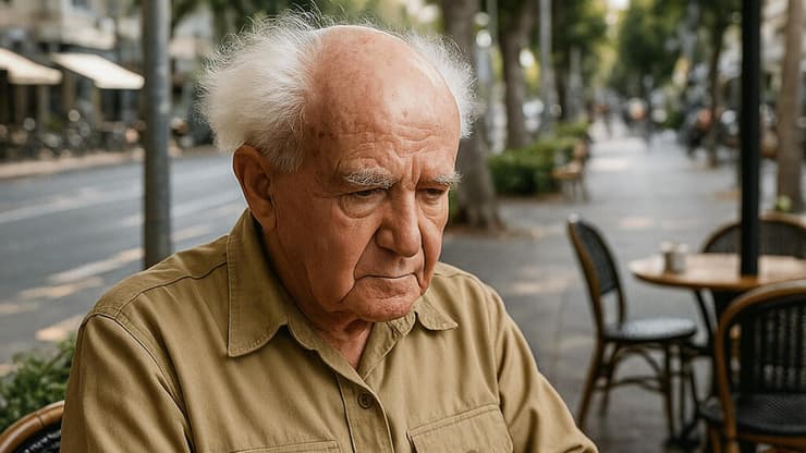 בן גוריון יושב בבית קפה תל אביבי. נראה טוב, אבל זה עדיין מריח כמו AI (נוצר באמצעות ChatGPT) בן גוריון יושב בבית קפה תל אביבי. נראה טוב, אבל זה עדיין מריח כמו AI