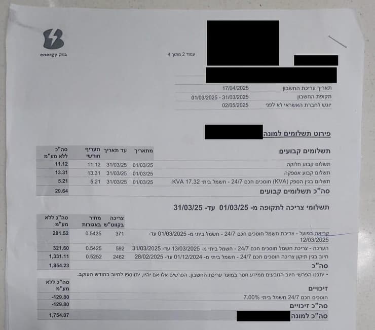 החשבון של הלקוח המתלונן החשבון של הלקוח המתלונן