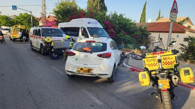 זירת תאונת הדרכים בהרצליה