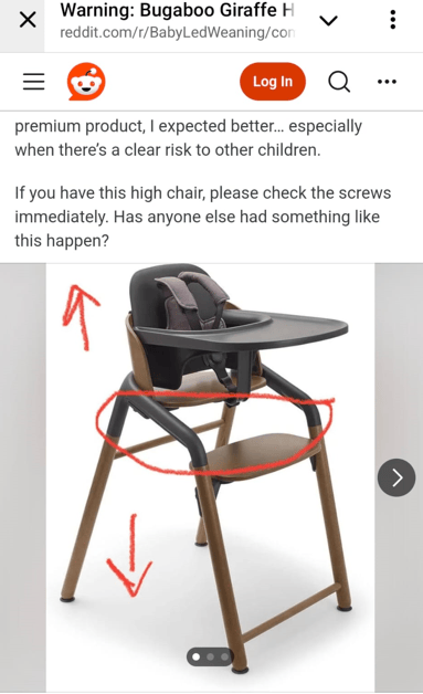 סכנה בכיסא אוכל לתינוק של בוגבו