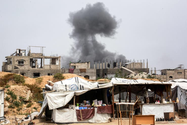 תקיפות בבית לאהיה (צילום: Bashar TALEB / AFP) בית לא היה