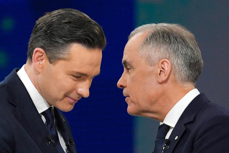 ראש ממשלת קנדה מארק קני ומועמד השמרנים בבחירות פייר פוליאב