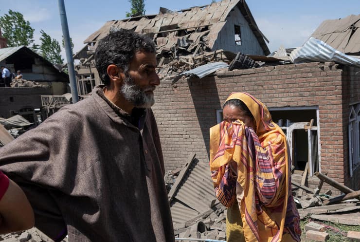 בית של חשוד בטרור ש הודו הרסה בחבל קשמיר