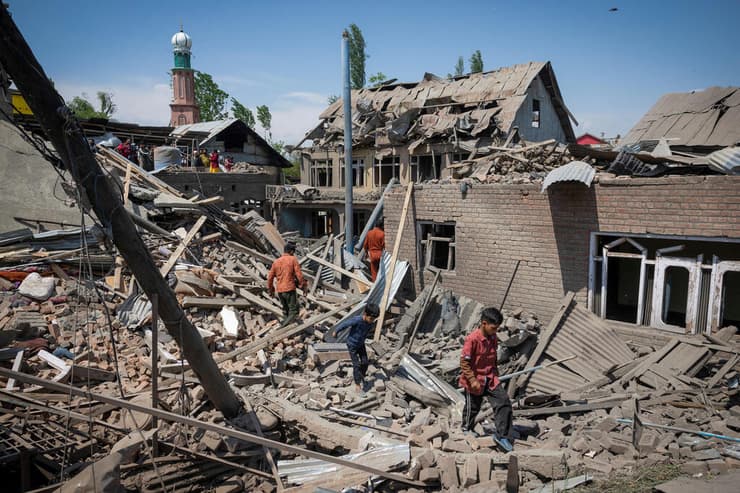 בית של חשוד בטרור ש הודו הרסה בחבל קשמיר