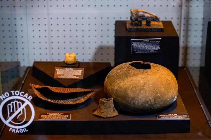 חלק מחפצי הקבורה שהתגלו בקברה של אשת המעמד העליון מפרו