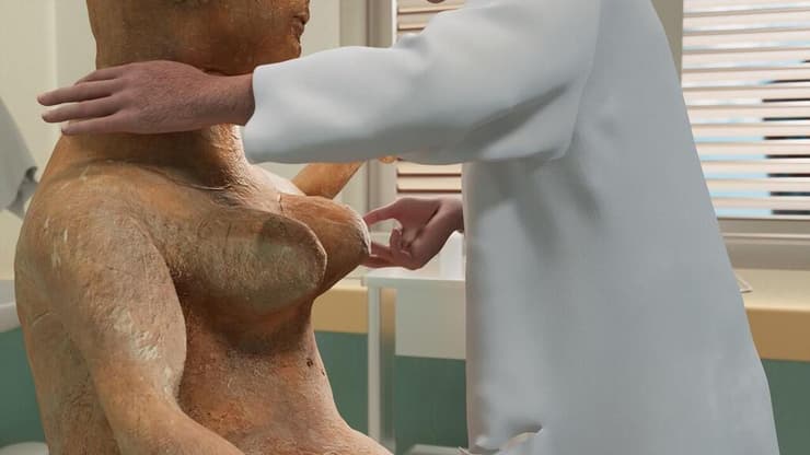 בוחנת את גבולות הקרינג׳ על חשבון ההתלבטות הכנה שלה. מתוך "ארץ אם", תערוכתה של רות פתיר (צילום: באדיבות מוזיאון תל אביב) מתוך "ארץ אם", תערוכתה של רות פתיר