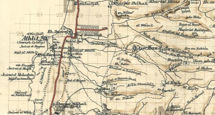 מצד שמאל למעלה: הכיתוב "Jewish colony" מתחת למילה עתלית