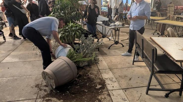 תיעוד בריחת הציבור בעקבות חשד לאירוע ביטחוני בהבימה 