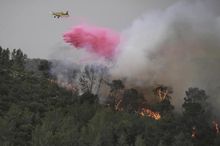 שריפות בהרי ירושלים (צילום: AP/Mahmoud Illean) שריפות בהרי ירושלים