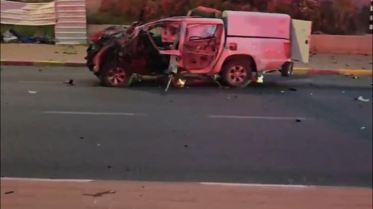 זירת פיצוץ רכב בנס ציונה