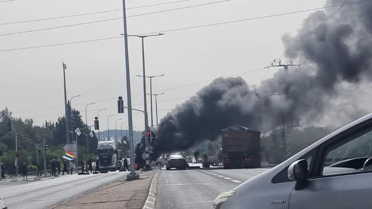 חסימה בכביש 85 בעקבות הפגנת דרוזים