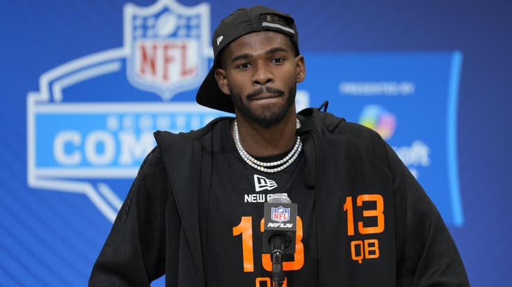 סומן ככוכב הגדול של האירוע. סנדרס לפני הדראפט (צילום: AP Photo/George Walker IV) סנדרס