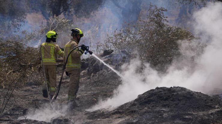 נזקי השריפה במחלף לטרון