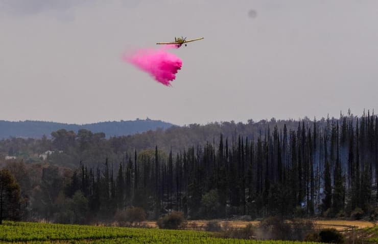 בהיעדר "סופרטנקר" עובדים עם מה שיש. מטוס כיבוי מעל יער אשתאול (צילום: שלו שלום) כיבוי השריפה ביער אשתאול