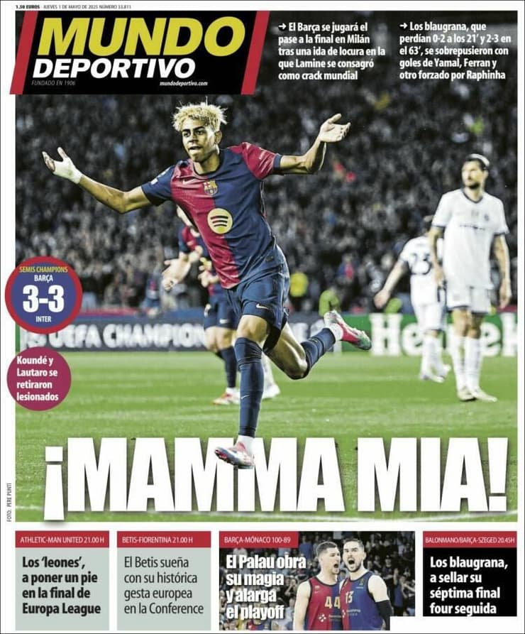 שער עיתון ה'מונדו דפורטיבו', הבוקר