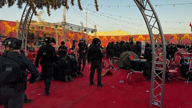 צילום: דוברות המשטרה פשיטה משטרתית על מתחם חתונות ביישוב לקיה