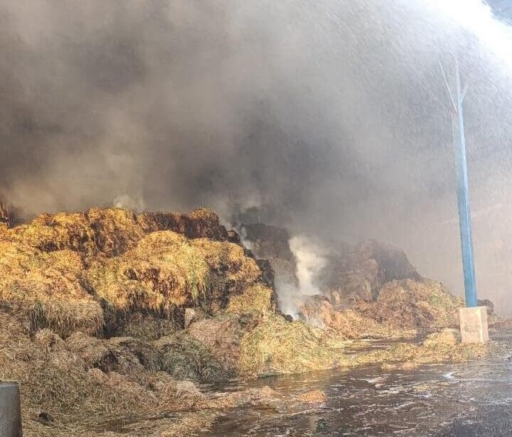 שריפת מתבן בקיבוץ לוחמי הגטאות