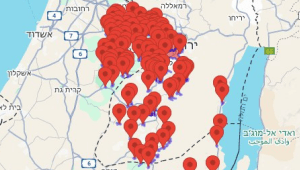 מפת האזעקות בעקבות שיגור הטיל מתימן