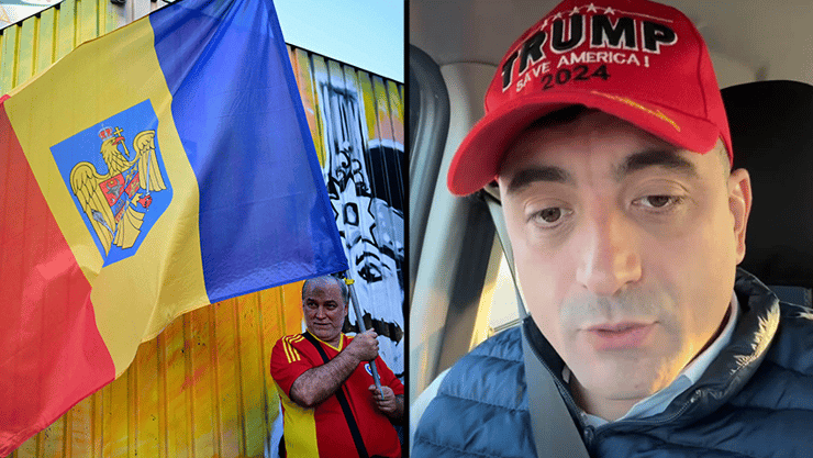 בוטקרשט רומניה תומכיו שלג'ורג' סימיון מועמד הימין הקיצוני חוגגים את ניצחונו בסיבוב הראשון בבחירות לנשיאות רומניה