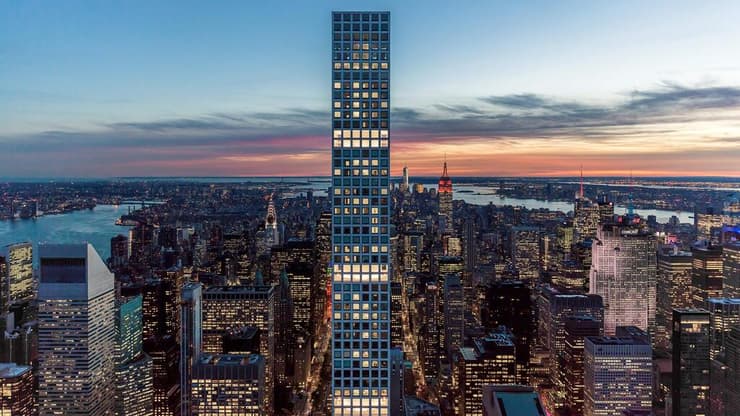 מגדל שדרות מדיסון 432 במנהטן. רוב הדירות אינן מאוכלסות (צילום: DBOX for CIM Group/Macklowe Properties) מגדל שדרות מדיסון 432 במנהטן