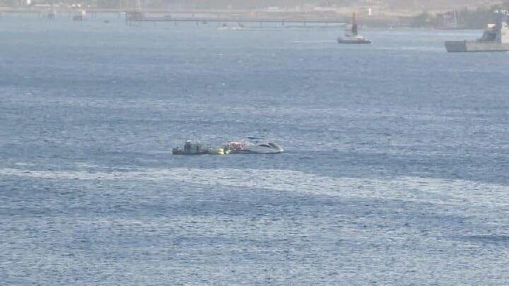 התנגשות בין 2 סירות שאחת מהן התהפכה מול חוף נביעות באילת