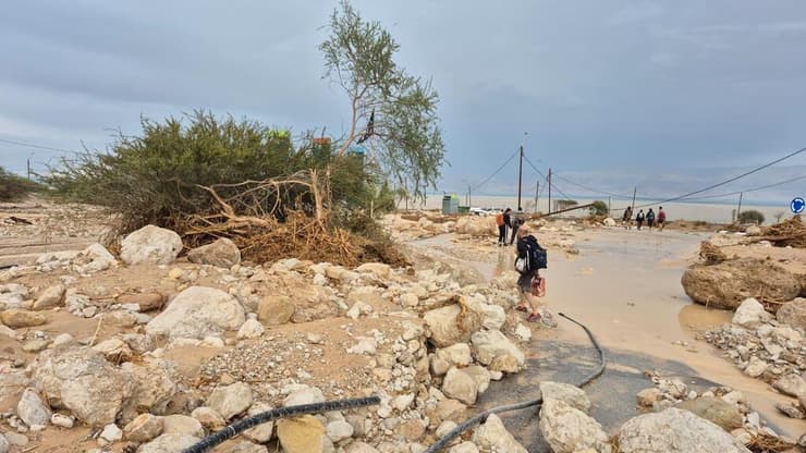 סחף בכניסה לשמורת הטבע עין גדי