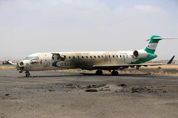 ההרס בנמל התעופה בצנעא