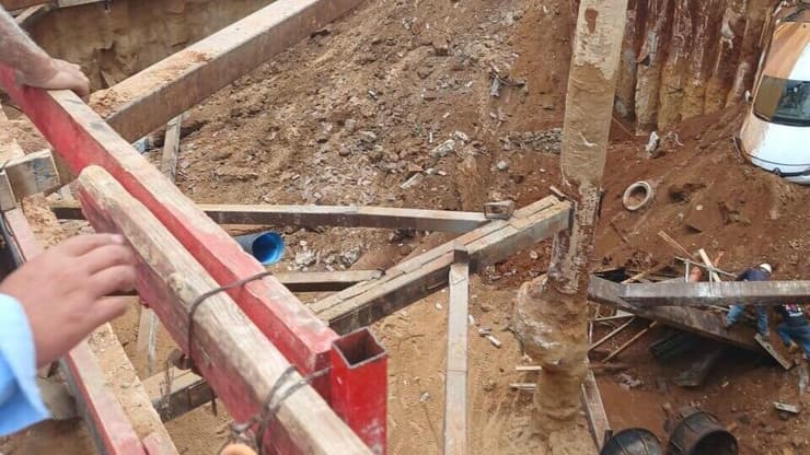 קריסת חלק מאתר בנייה ברח' הרכסים ברמת גן