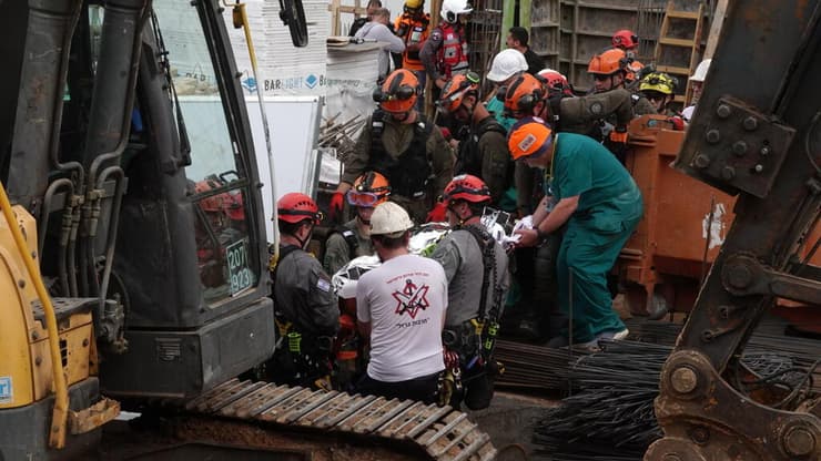 זירת קריסת אתר בנייה ברמת גן