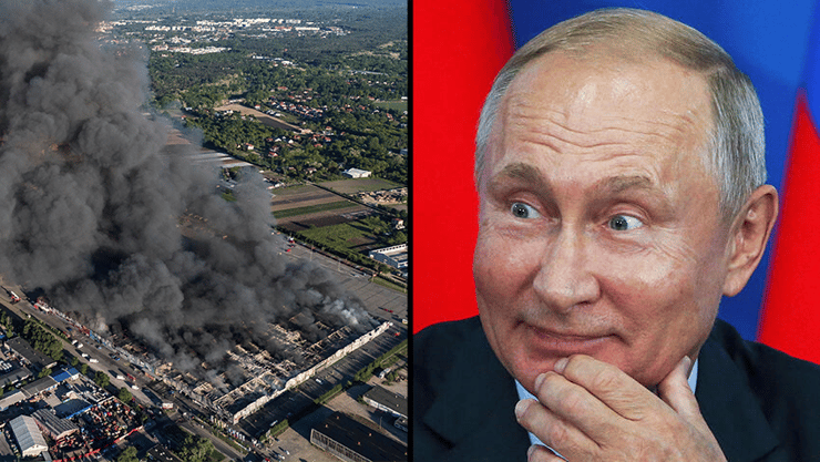 נשיא רוסיה ולדימיר פוטין שריפה קניון ורשה