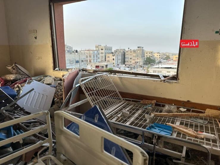 הרס מהתקיפה על מחלקת הכוויות בבית החולים נאסר