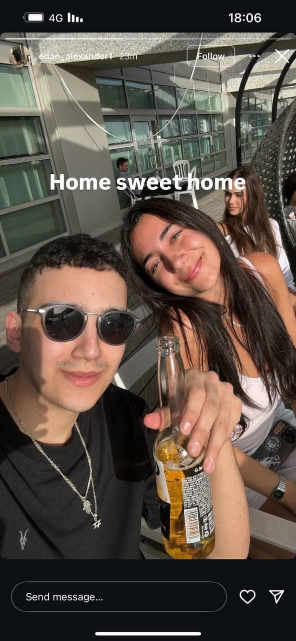 עידן אלכסנדר בפוסט ראשון לאחר שחרורו משבי חמאס ( צילום: מתוך עמוד האינסטגרם של עידן אלכסנדר ) עידן אלכסנדר בפוסט ראשון לאחר שחרורו משבי חמאס