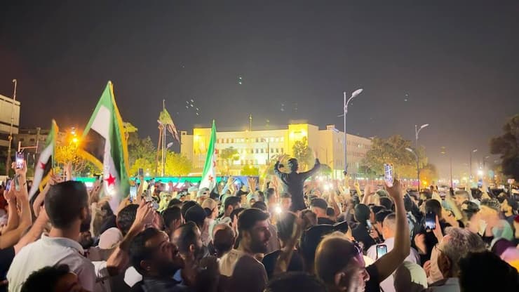 סוריה חגיגות ב דמשק אחרי נאום דונלד טראמפ