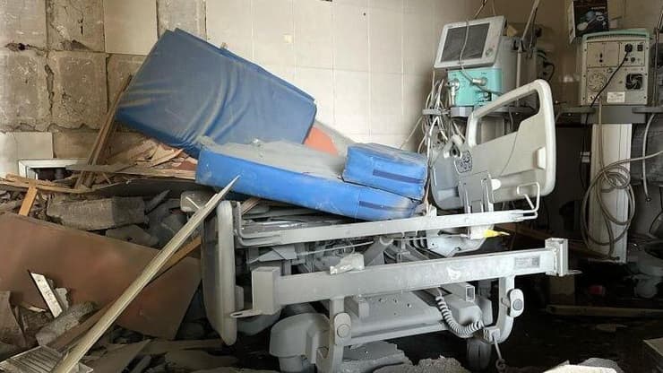 הרס מהתקיפה על מחלקת הכוויות בבית החולים נאסר