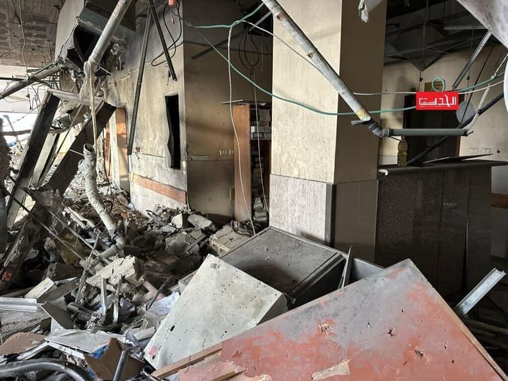 הרס מהתקיפה על מחלקת הכוויות בבית החולים נאסר