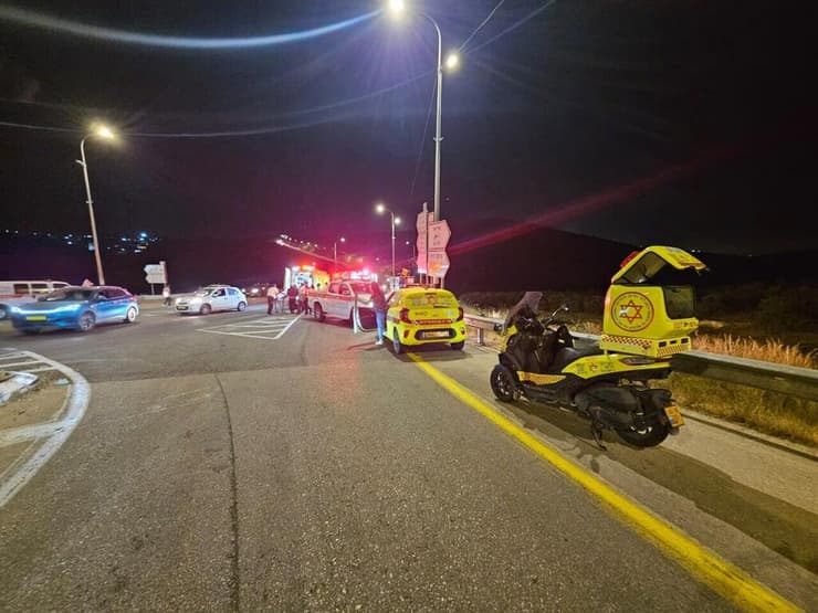 זירת פיגוע הירי בכביש 446 בין ברוכין לפדואל