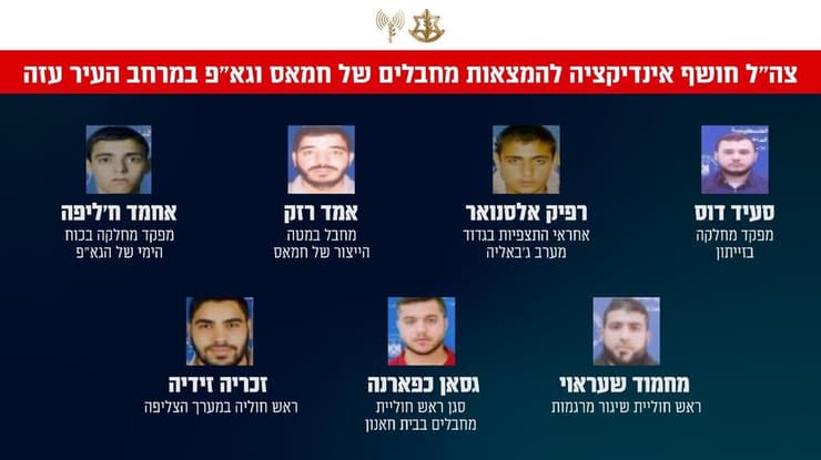 צילום: דובר צה"ל שמותיהם ותמונותיהם של מחבלים במרחב העיר עזה