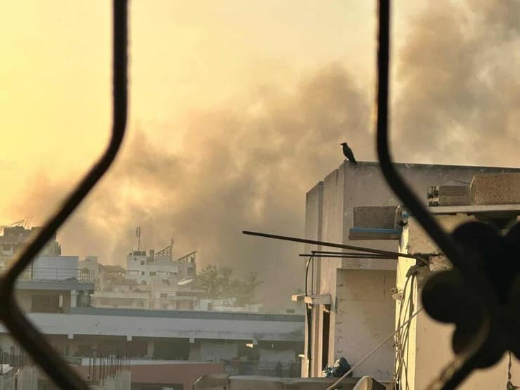 תיעוד מהתקיפות ברצועה תקיפות בבית החולים האירופי בחאן יונס