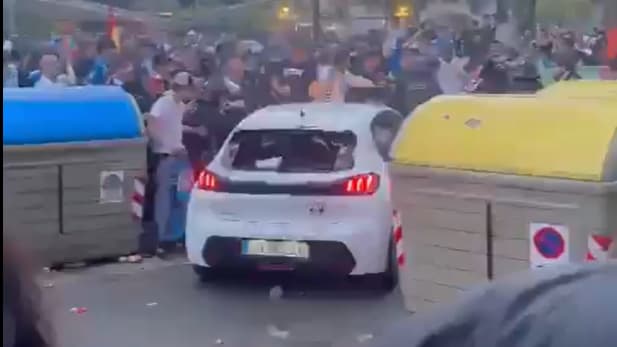 אירוע הדריסה לפני תחילת המשחק (צילום מסך) אירוע הדריסה