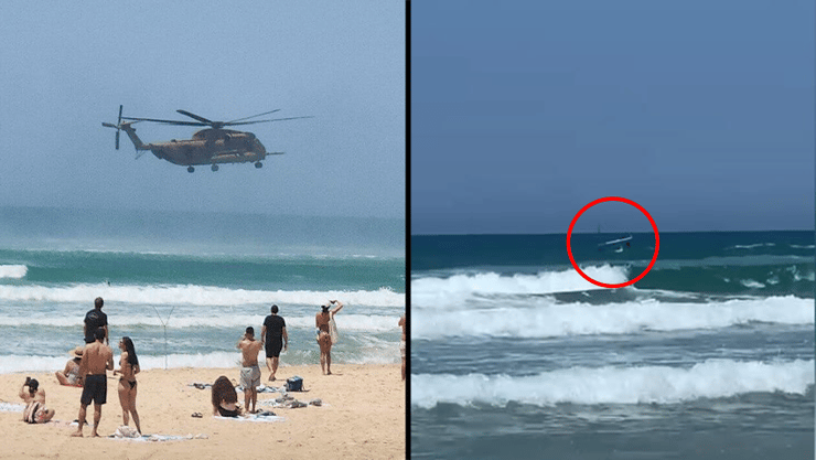  נער לכוד בהתרסקות מטוס בחוף הים בבת ים