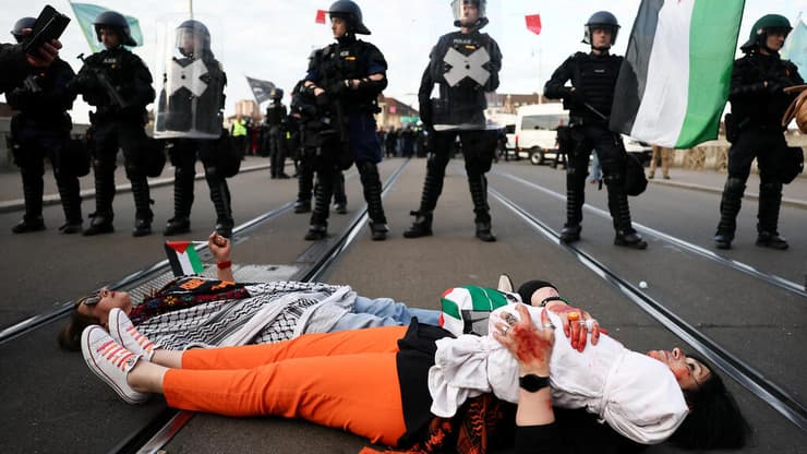 הפגנה פרו פלסטינית בבאזל 2025