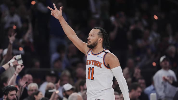 הניקס שוב בגמר המזרח. ג'יילן ברנסון (AP Photo/Frank Franklin II) שחקן ניו-יורק ניקס ג'יילן ברנסון