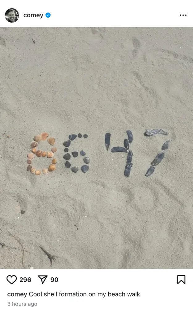  ראש ה-FBI לשעבר ג'יימס קומי פוסט 8647 טענה להסתה נגד דונלד טראמפ