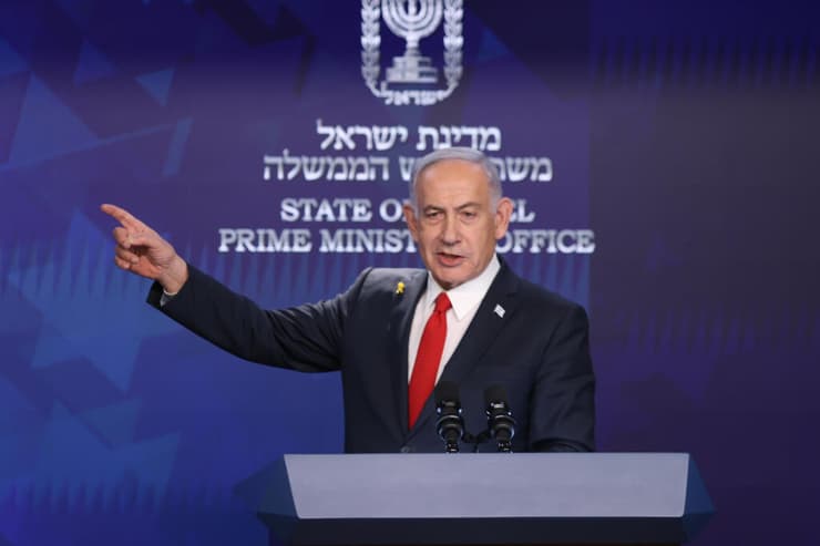 "אין לי בעיה שארה"ב תחזק את הקשרים שלה עם העולם הערבי". רה"מ (צילום: אלכס קולומויסקי) ראש הממשלה נתניהו במסיבת עיתונאים